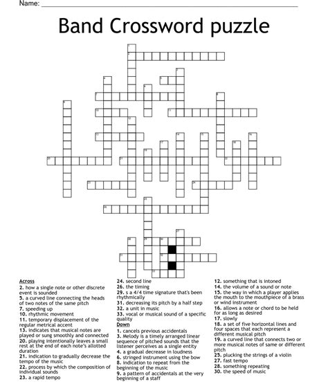 underground band crossword clue